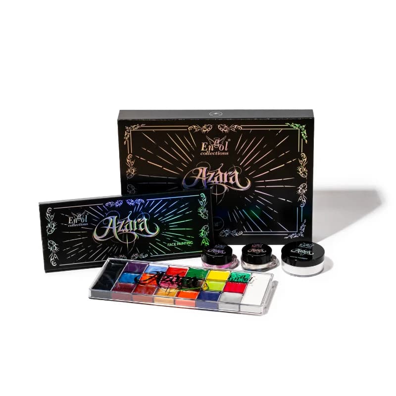 Azara Face Painting Kit (Paleta + 2 Pigmentos + Polvo Suelto) Engol